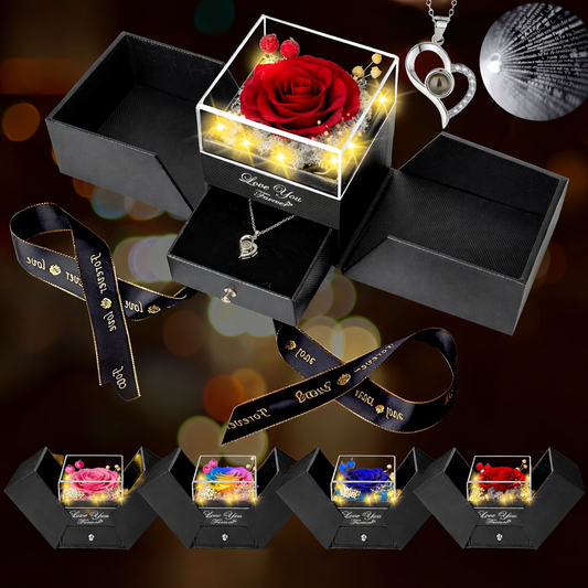 Prawdziwa Wieczna Róża – Naszyjnik „Kocham Cię” w 100 Językach