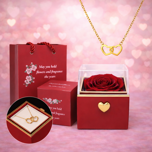 Pudełko Miłości – Róża & Naszyjnik z Imionami