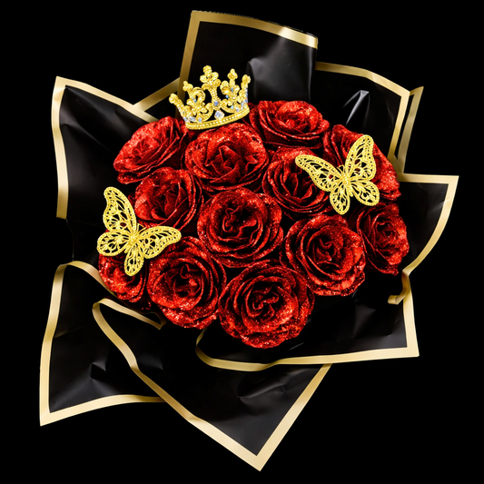 Bukiet Brokatowych Róż